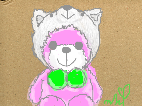 분홍색 곰돌이 : 분홍색으로 산뜻하게! 스케치판 ,sketchpan