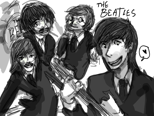 The Beatles : Just testing to see what drawing on here was like. 스케치판 ,sketchpan