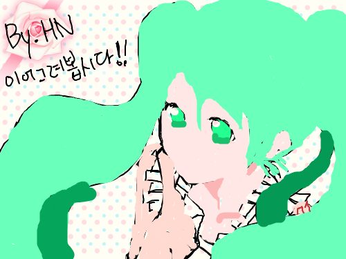 허접 첫작 - 하츠네 미쿠 : 미쿠상 지못미.ㅠㅠ 스케치판 ,sketchpan