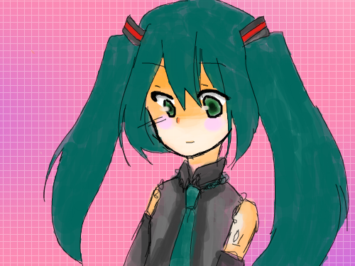 미쿠 : 미쿠입니다 ㅇㅅㅇ 스케치판 ,sketchpan