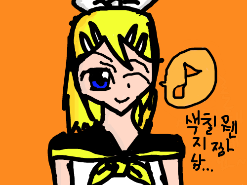 [보컬로이드]이어그리기 : 어떤님이그리신거 이어서 색칠 완료 ㅇㅅㅇ 스케치판 ,sketchpan