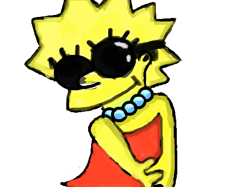 선글라스낀 심슨 : 저 3학년인데 색칠개판이네요. 스케치판 ,sketchpan