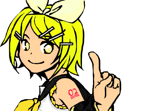 보컬로이드(린) : 보컬로이드린채색 스케치판 ,sketchpan