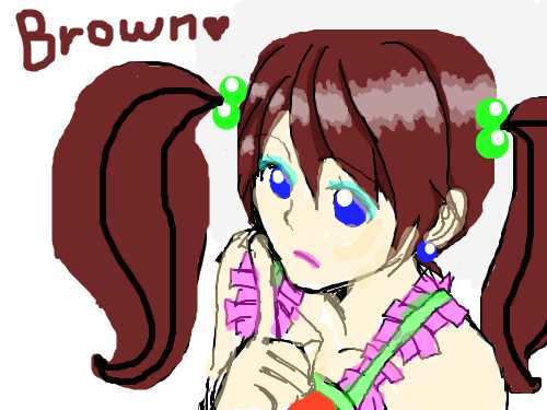 brown : 머리가 너무 못생겨서 양갈래로 바꿨음ㅋㅋ 스케치판 ,sketchpan