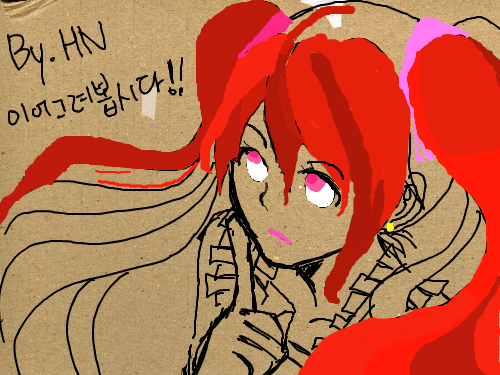 염색빨간 소녀(미완) : 저장했다가 할려고요...;; 스케치판 ,sketchpan