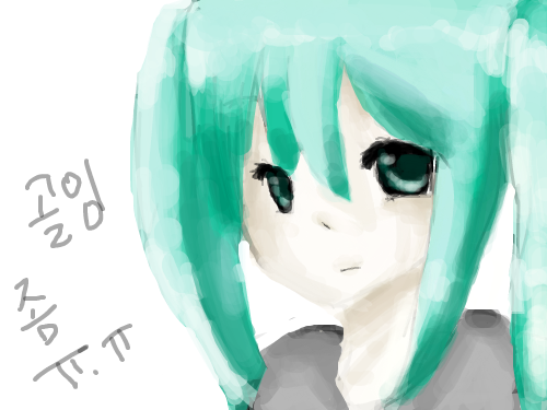 미쿠 : 딱히할말은없네요.못그려져서인지; 스케치판 ,sketchpan