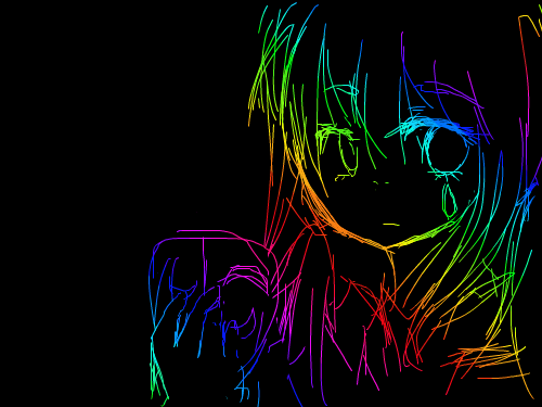 낙서 : 역시 무지개위에 검은색깔고 그리는건 분위기있고 좋은거가타여..^p^ 저같이 못그린건그닥[].. 스케치판 ,sketchpan