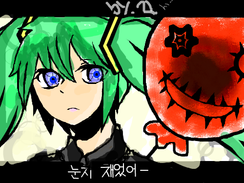 하츠네미쿠? ㅋㅋ : 걍 색칠한거임 스케치판 ,sketchpan