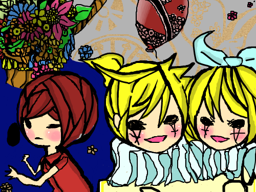 어두운 숲의 서커스 : 보컬로이드...애들이네.. 미쿠랑 카이토는 읎넹.. 스케치판 ,sketchpan