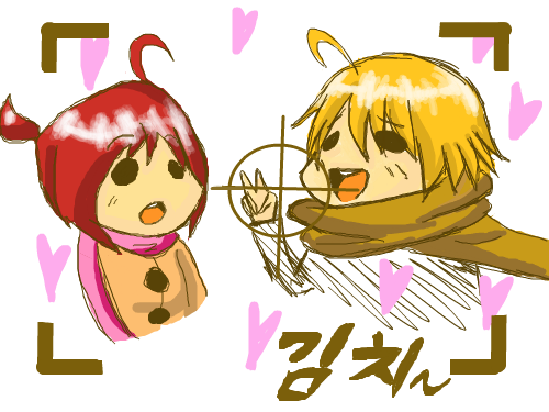 녀친 ㅋ : 안테나 커플 스케치판 ,sketchpan