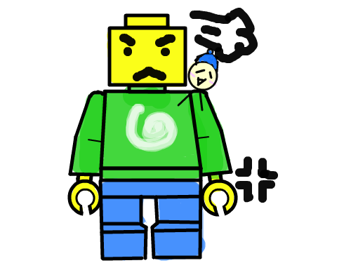 레고 타워 : 레고 마을 중에 있는 한 레고인간 스케치판 ,sketchpan