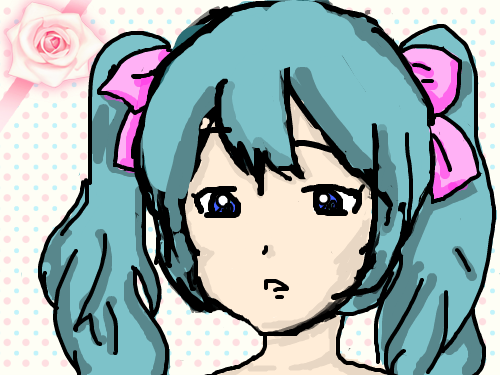 미쿠 : 미쿠입니다;; 스케치판 ,sketchpan