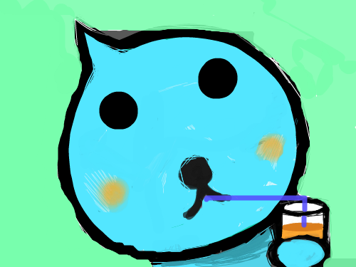 쥬스 마시는 쿠우 : 냠냠쩝쩝 스케치판 ,sketchpan