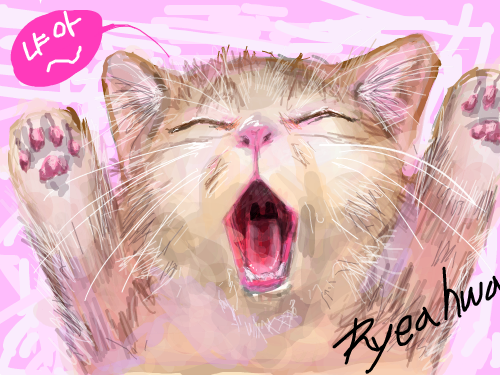 고양이-채색 : 고양이-채색 스케치판 ,sketchpan