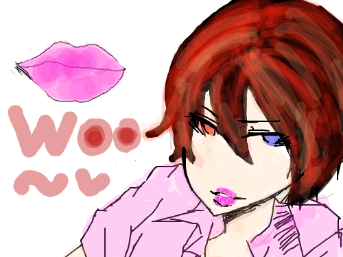 오드아이 : 오드아이에 자연 붉은머리한국인 스케치판 ,sketchpan