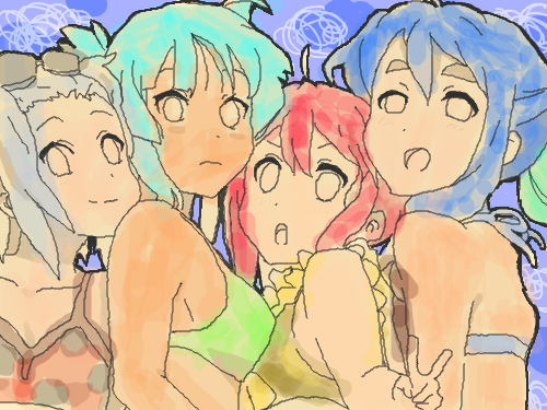 K-ON : 수영복 차림~ 스케치판 ,sketchpan