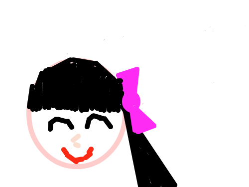어린 소녀 : 어린 소녀가 웃고 있다. 스케치판 ,sketchpan