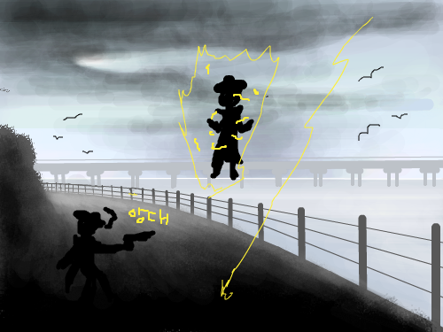 거너VS신 : 촤르르를 슈우우우 스케치판 ,sketchpan