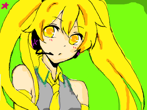 미쿠를 바나나색(?)으로 만들어보았따 : 밐후밐후 바나나를 먹고있는데 생각이났더 스케치판 ,sketchpan