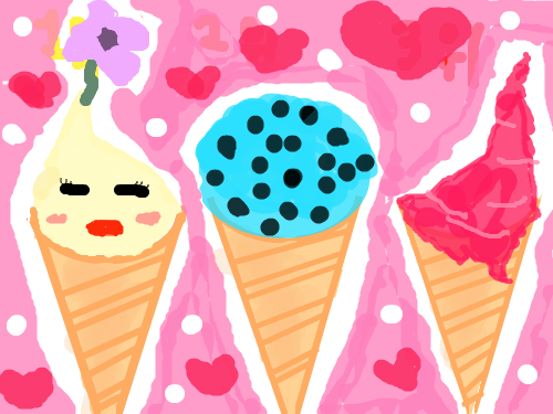 아이스크림♡ : 아이스크림 3가지~   ⊙0⊙ 스케치판 ,sketchpan