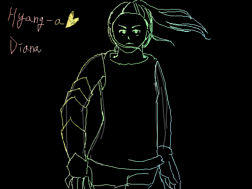 제 자캐 : 사이보그라고 해요 (사실 왼팔이었지만 orz) 스케치판 ,sketchpan