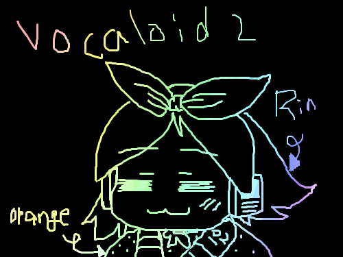 In The Rainbow 카가미네 린 : 무지개바다에 빠진 보컬로이드 린입니다.삐뚤빼뚤한 그림..죄송합니다..예쁘게 봐 주세요^^골잉 주세요ㅠ 스케치판 ,sketchpan
