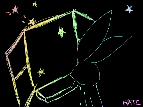 밤의토끼 : 토끼는, 별을 정말 사랑하는것 같습니다.                                  하테입니다.무지개판이 유행인것 같아서 저도 이걸로 그려봅니다.동화풍이 나게 그려봤습니다.골잉주세요★ 스케치판 ,sketchpan