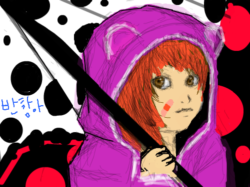 반항아 : 빨갛게머리를물들인반항이이올시다 스케치판 ,sketchpan