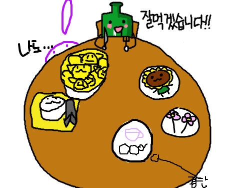 내머리에 달려있는 막대 꽃사탕 : 응억응억 스케치판 ,sketchpan