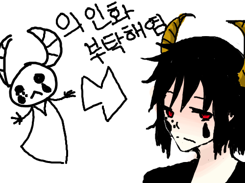 의인화. : 아욱 뒷머리까지 그렸어야 했는데 ㅠ 스케치판 ,sketchpan