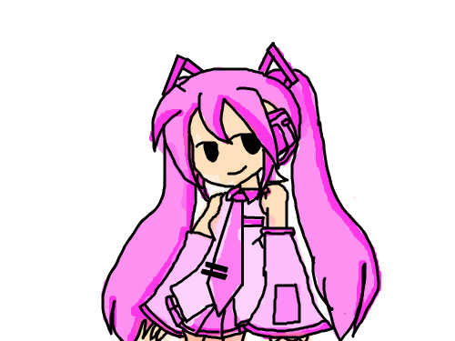 핑크 미쿠(???) : 핑크로 바꿔 봤어요. 스케치판 ,sketchpan