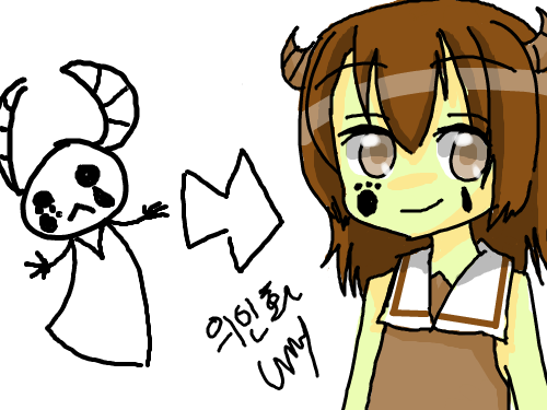 의인화 : 여자에여? 남자에여? ㅇㅁㅇ; 스케치판 ,sketchpan