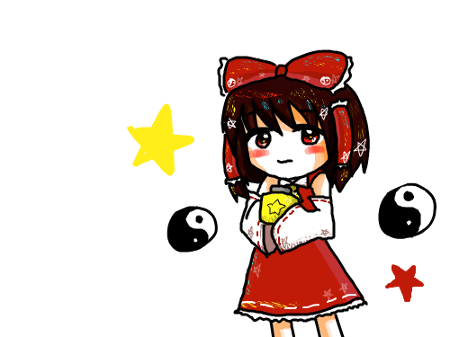 레이무 : 동방프로젝트의 주인공 ^ㅁ^ 스케치판 ,sketchpan