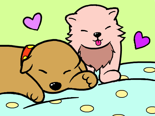 강아지 두마리 : 강아지 두마리 스케치판 ,sketchpan