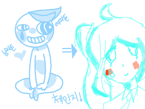 의인화~ : 여자랍니당~ 스케치판 ,sketchpan