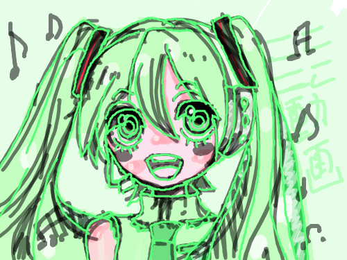 하츠네미쿠 채색 : 색깔 연습하기 스케치판 ,sketchpan