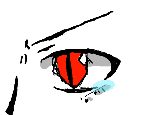 악마의눈문 : 붉은색의 고양이눈에 눈물이? 스케치판 ,sketchpan