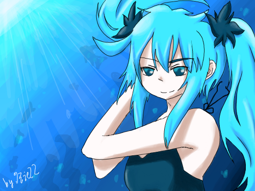 심해소녀 : 난 미쿠 덕후 아님. 나 이거 그리는 동안 이거 그리기 짜증나서 미치는 줄 알았음. 난 보컬로이드 안티임 ㅗㅗ 이건 그림연습용으로 그린거라고 스케치판 ,sketchpan