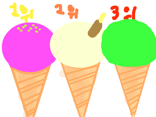 아쑤쿠림 : 딸기,바닐라,녹차 스케치판 ,sketchpan