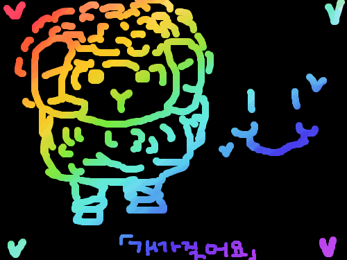 레인보우양 : 레인보우양 스케치판 ,sketchpan