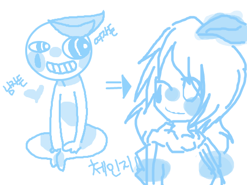 의인화 에요 \'ㅂ\' : 맘에 들지는 몰르겠지만요 ^p^! 그냥가면 섭섭하니 골잉주고가요 ㅇ 'ㅂ' 스케치판 ,sketchpan