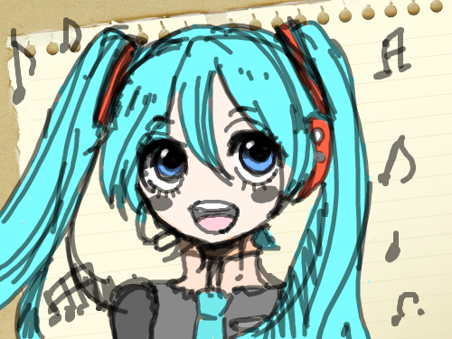 미쿠 : 미쿠입니다 스케치판 ,sketchpan