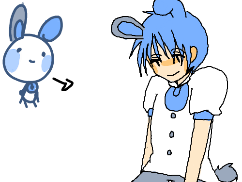 의인화 : 해봤습니다. 스케치판 ,sketchpan