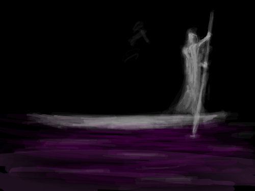 카론. : 뱃사공. 스케치판 ,sketchpan