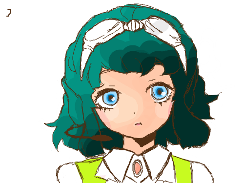 끗입니다 : -아 머리색깔은미쿠 참조요 ㅋㅋ 스케치판 ,sketchpan