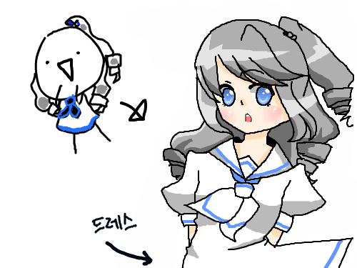 인화 옷디자인 : 광마  옷디자인은 밑에는 드레스이구요..급해서 대충했습니다;; 스케치판 ,sketchpan