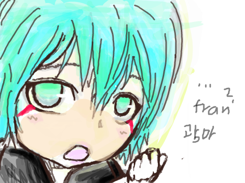 프랑으로채색 : 이건아니죠^p^심심해서해봤어요돌은던지지마시고이왕이면골잉좀주세여 스케치판 ,sketchpan