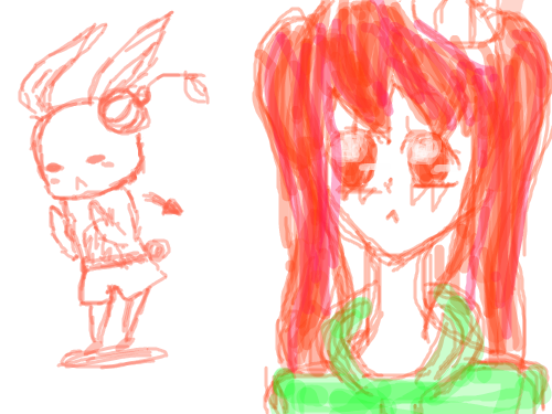 의인화 : 토끼맞나...?옷때매햇갈려 스케치판 ,sketchpan