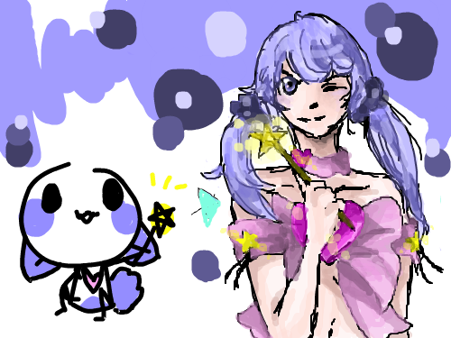 마법소녀가 된 : 짜잔!의인화 성공!! 근데 마법소녀가 되어버렸츰.. 스케치판 ,sketchpan