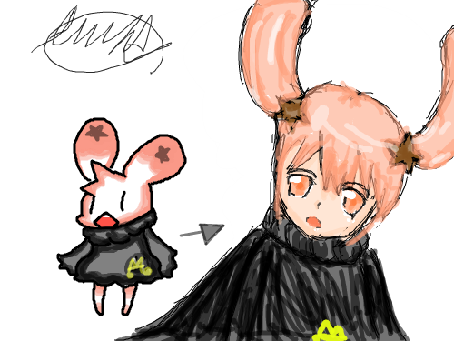 의인화 : 이것도 무중력 머리일려나 스케치판 ,sketchpan